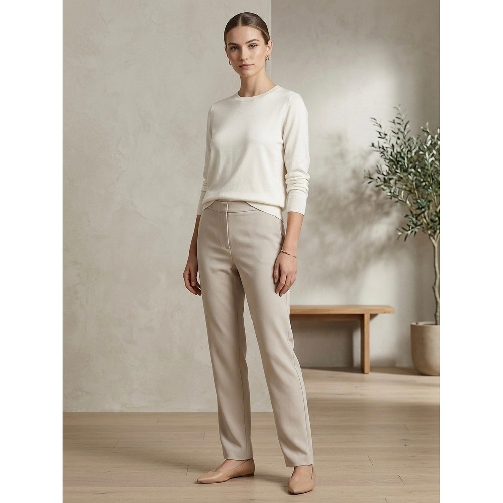 Quince Women's Straight-Leg Trousers in Light Taupe